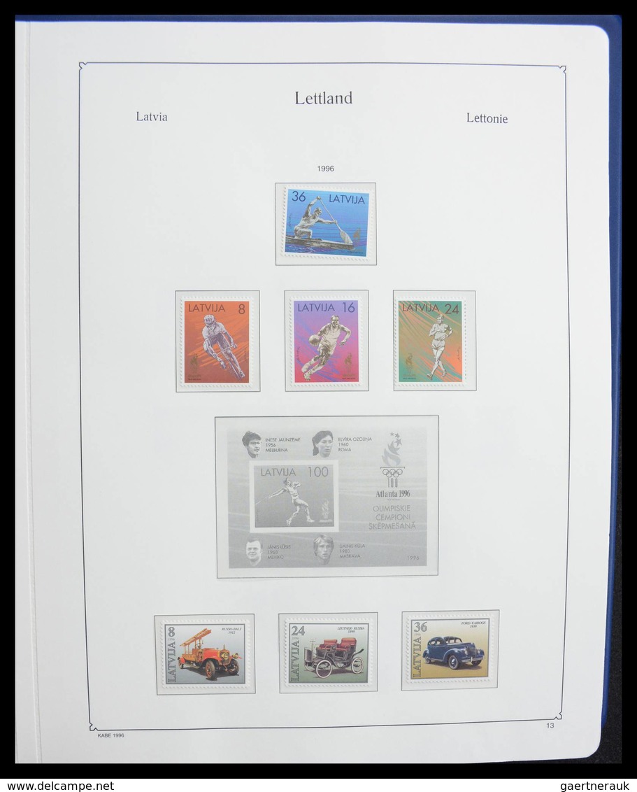 Lettland: 1918-2010: Nearly complete mint/mint never hinged quality collection including most of the