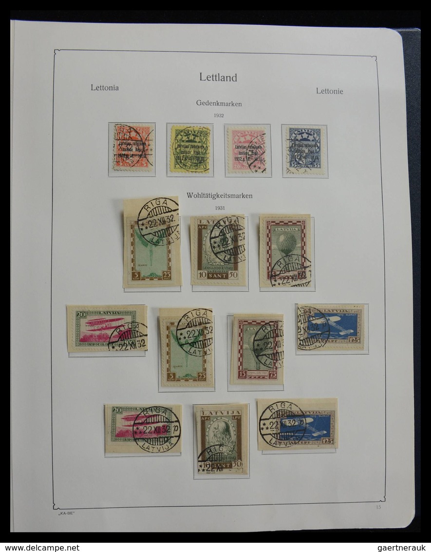 Lettland: 1918-2010: Reasonably complete used collection in mainly very good condition, includes man