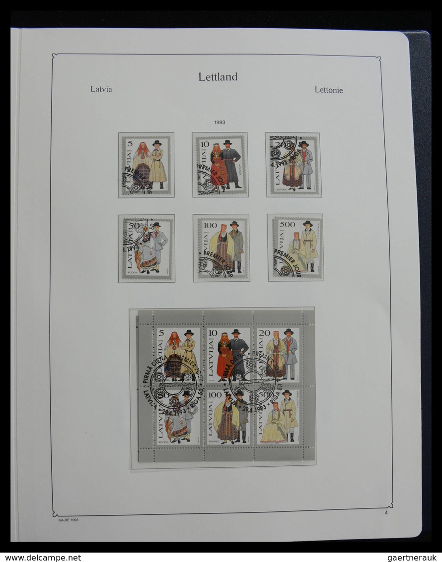 Lettland: 1918-2010: Reasonably complete used collection in mainly very good condition, includes man