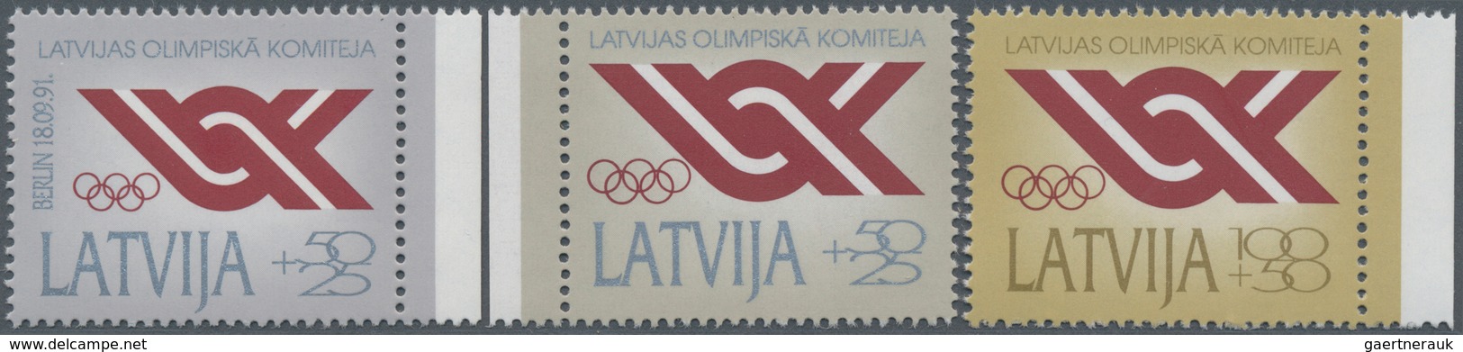 Lettland: 1992, National OLYMPIC Committee Set Of Three In A Lot With About 2.600 Complete Sets Most - Letland