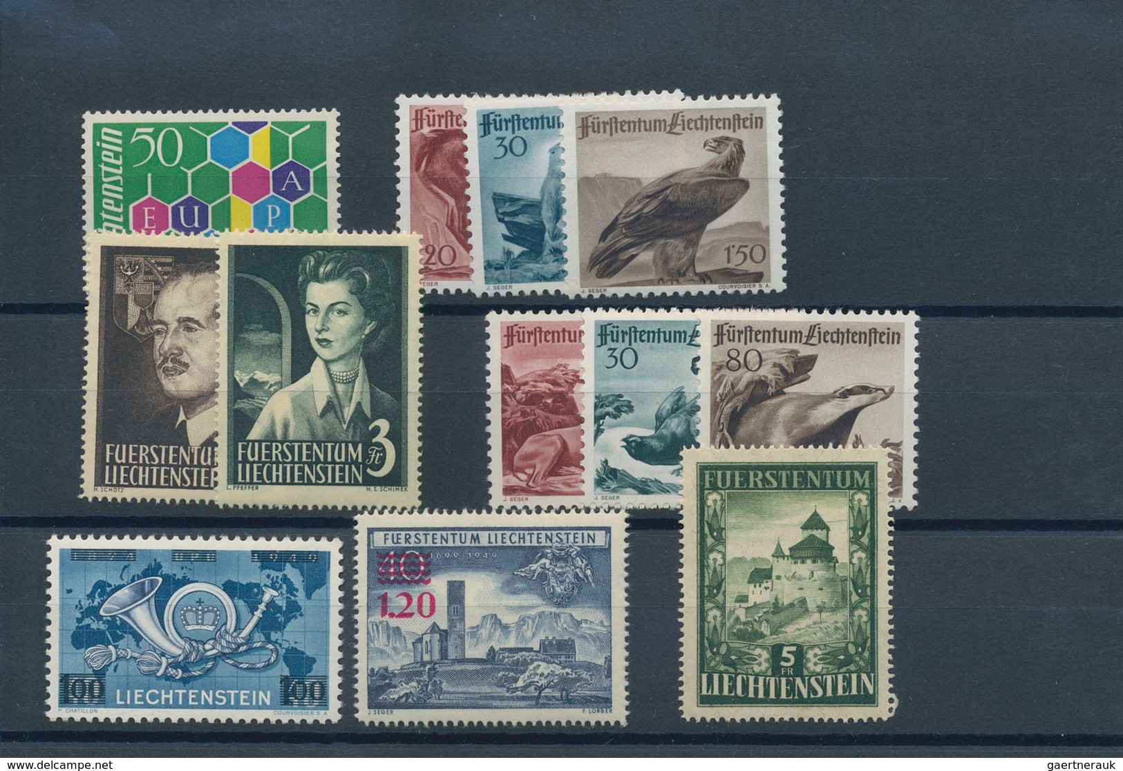 Liechtenstein: 1912/1960, Sauberes Lot Von Mittleren Und Besseren Ausgaben Ab MiNr. 1/3, Dabei MiNr. - Sammlungen