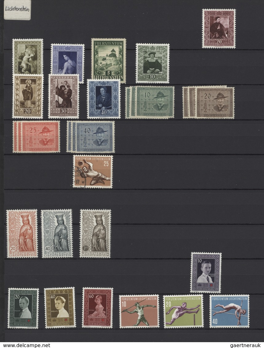 Liechtenstein: 1912/2000, Oftmals Doppelt Geführte Sammlung Im Steckbuch, Dabei Etliche Bessere Ausg - Sammlungen