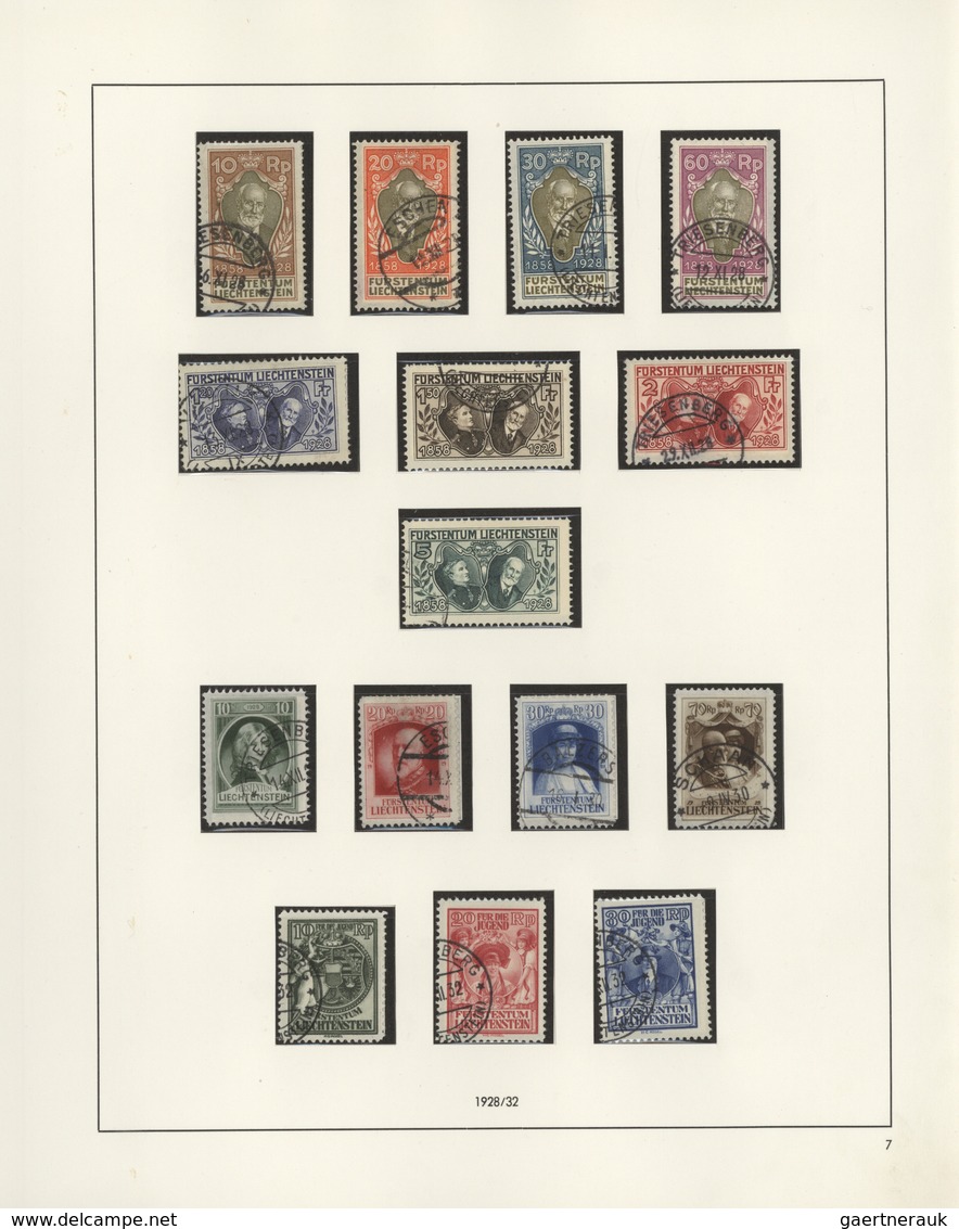 Liechtenstein: 1912-1975: Hauptsächlich Gestempelte Sammlung Im Album, Dabei Viele Gute Marken Und S - Sammlungen