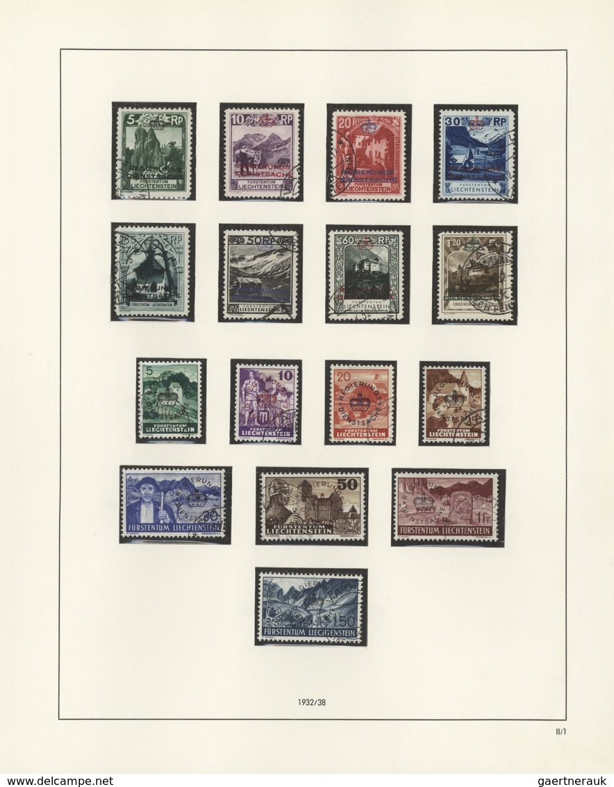 Liechtenstein: 1912-1975: Hauptsächlich Gestempelte Sammlung Im Album, Dabei Viele Gute Marken Und S - Sammlungen