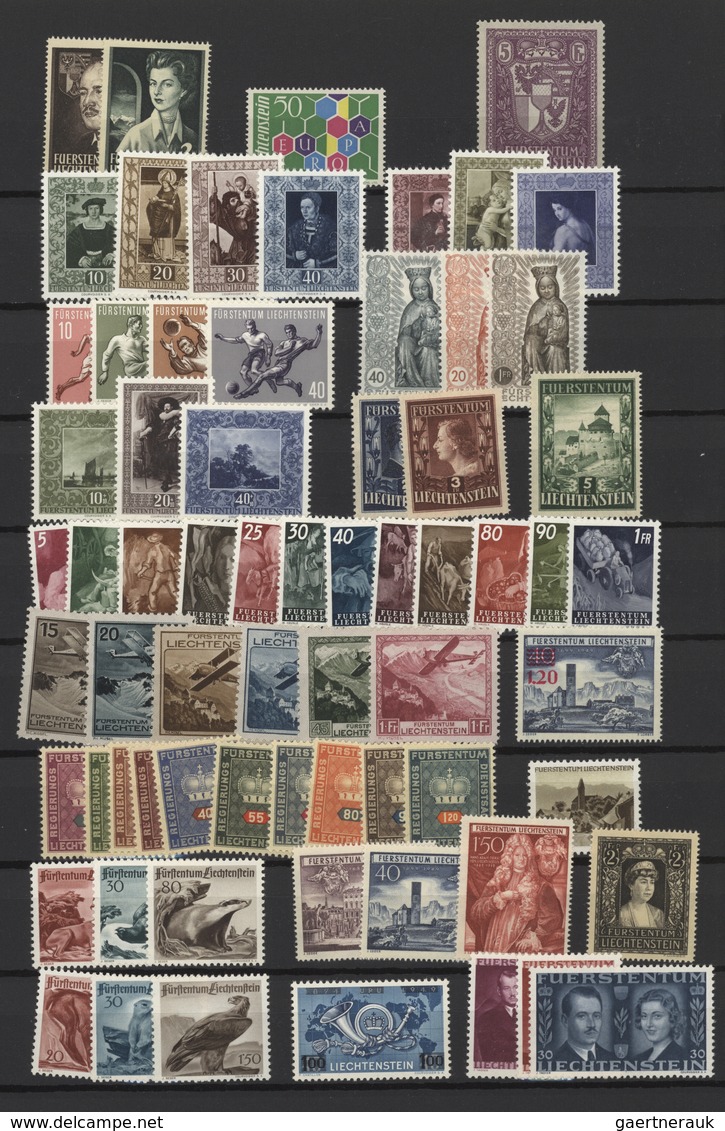 Liechtenstein: 1930/1960, Postfrische Und Teils Auch Ungebrauchte Partie Von Mittleren Und Besseren - Sammlungen