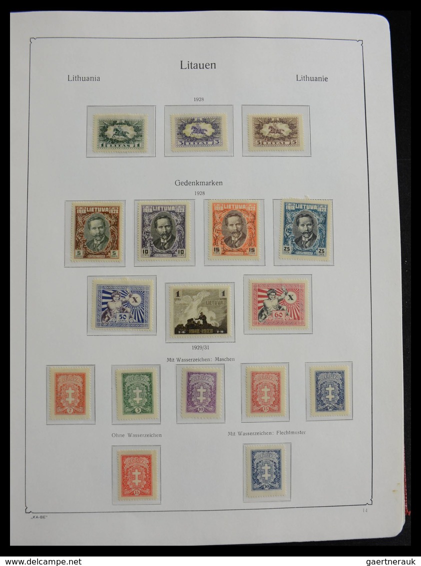 Litauen: 1918-2010: Well filled, MNH and mint hinged collection Lithuania 1918-2010 in Kabe album, i