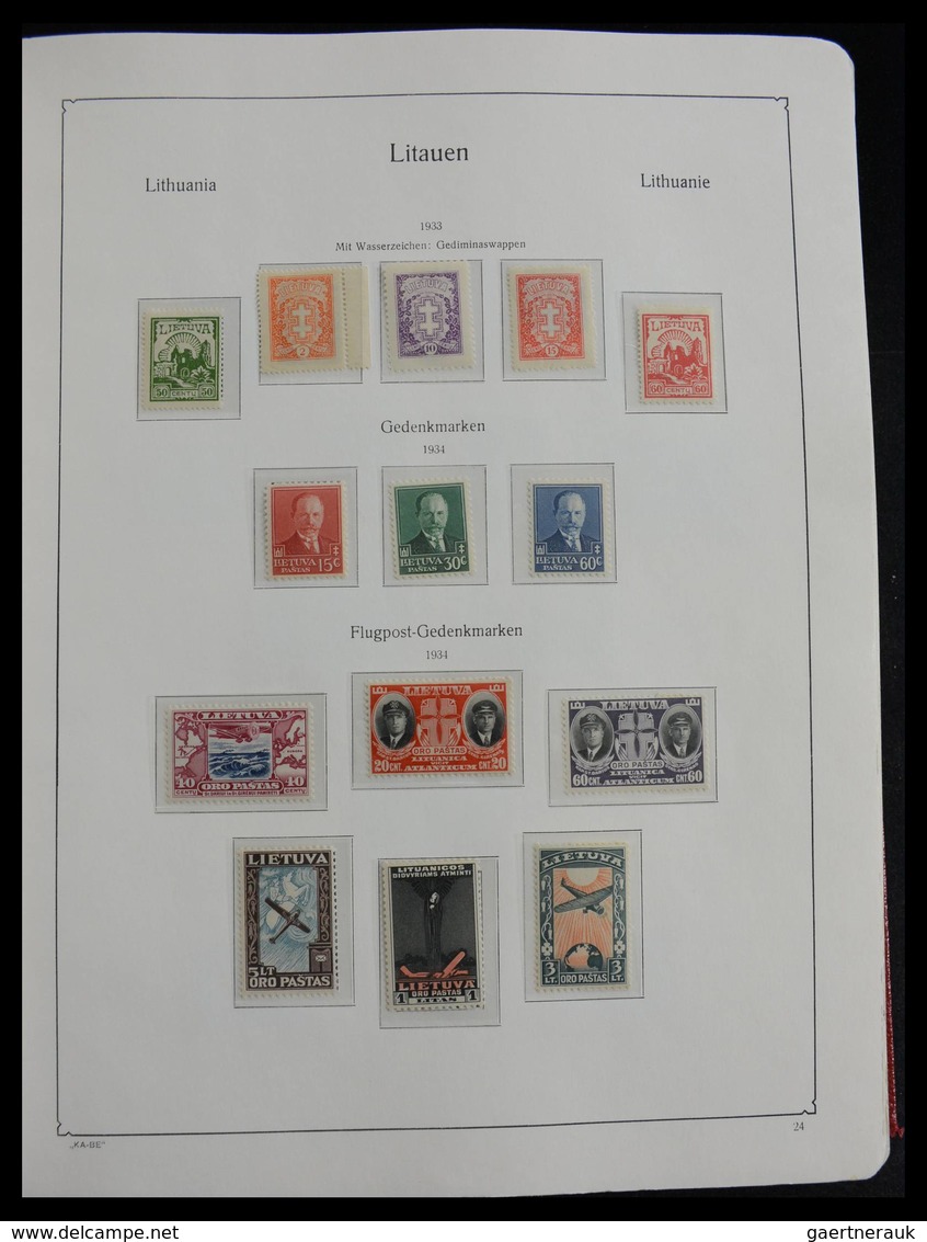 Litauen: 1918-2010: Well filled, MNH and mint hinged collection Lithuania 1918-2010 in Kabe album, i