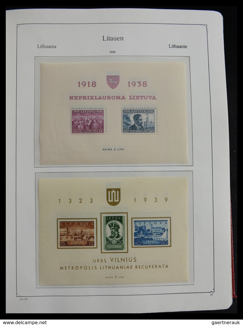 Litauen: 1918-2010: Well filled, MNH and mint hinged collection Lithuania 1918-2010 in Kabe album, i