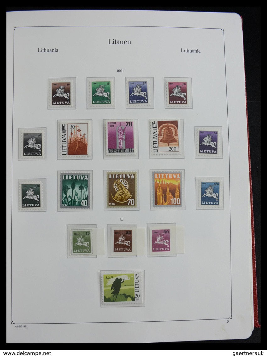 Litauen: 1918-2010: Well filled, MNH and mint hinged collection Lithuania 1918-2010 in Kabe album, i