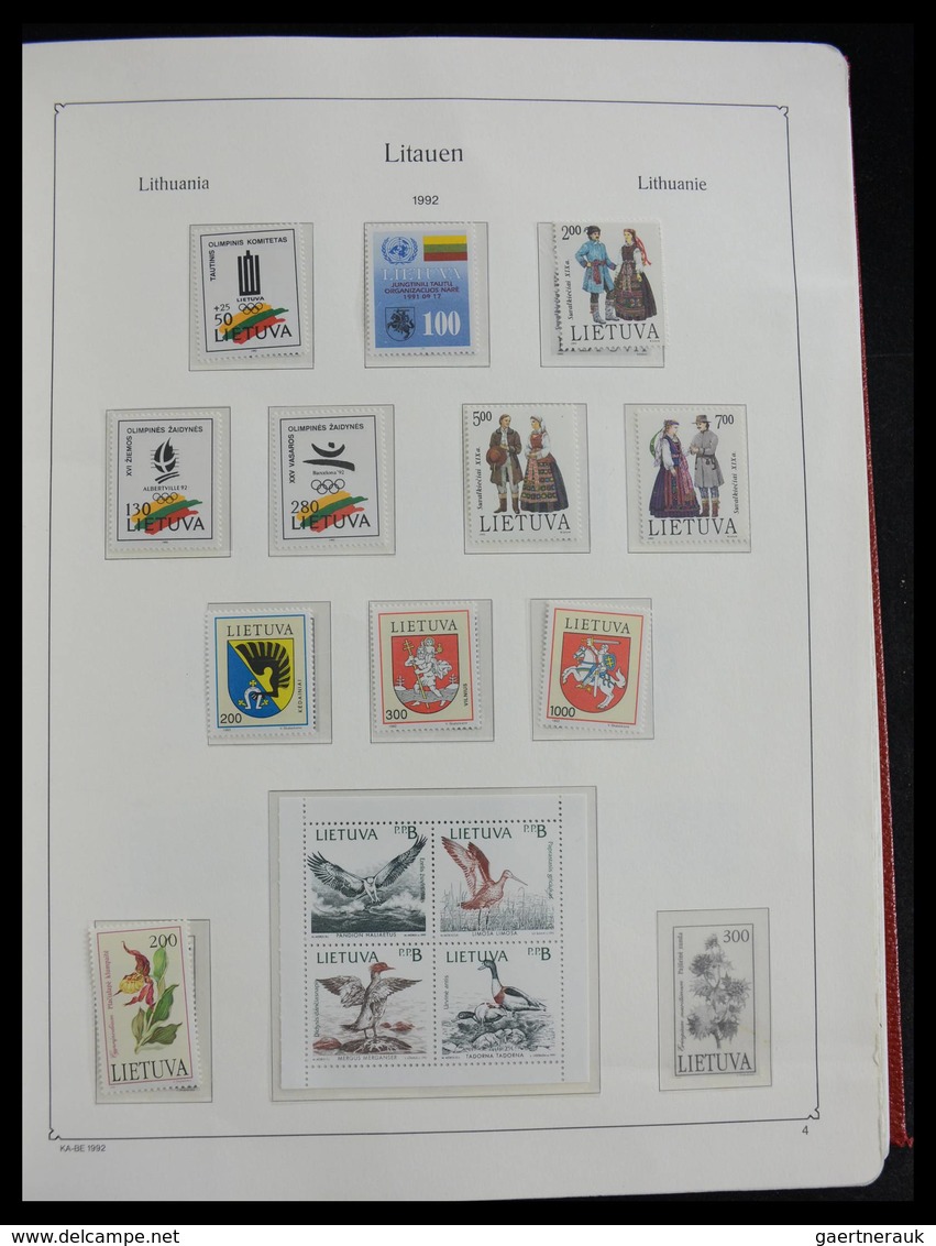 Litauen: 1918-2010: Well filled, MNH and mint hinged collection Lithuania 1918-2010 in Kabe album, i