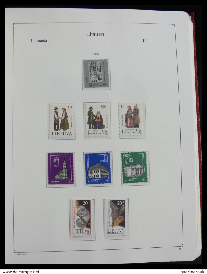 Litauen: 1918-2010: Well filled, MNH and mint hinged collection Lithuania 1918-2010 in Kabe album, i