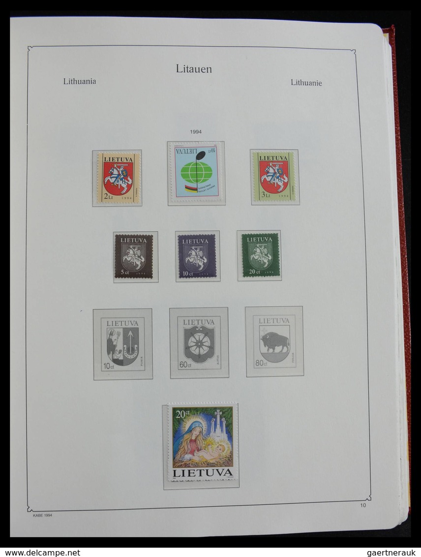 Litauen: 1918-2010: Well filled, MNH and mint hinged collection Lithuania 1918-2010 in Kabe album, i