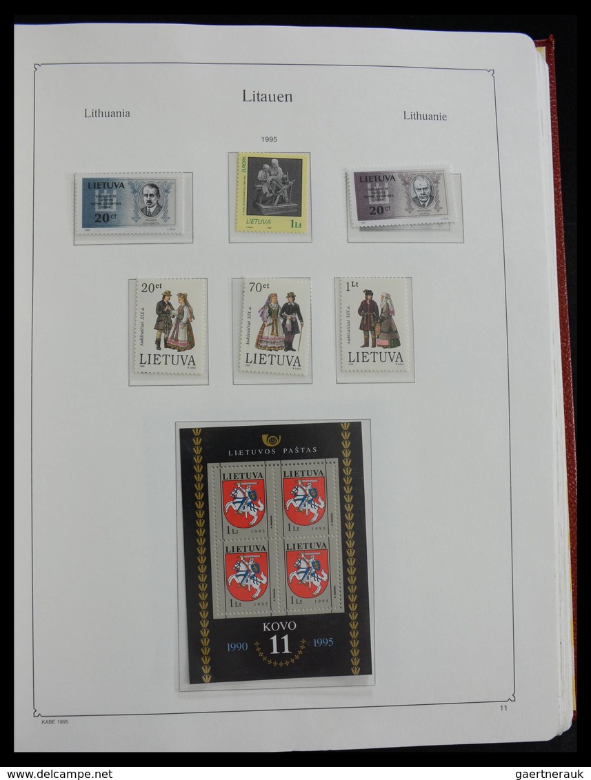 Litauen: 1918-2010: Well filled, MNH and mint hinged collection Lithuania 1918-2010 in Kabe album, i