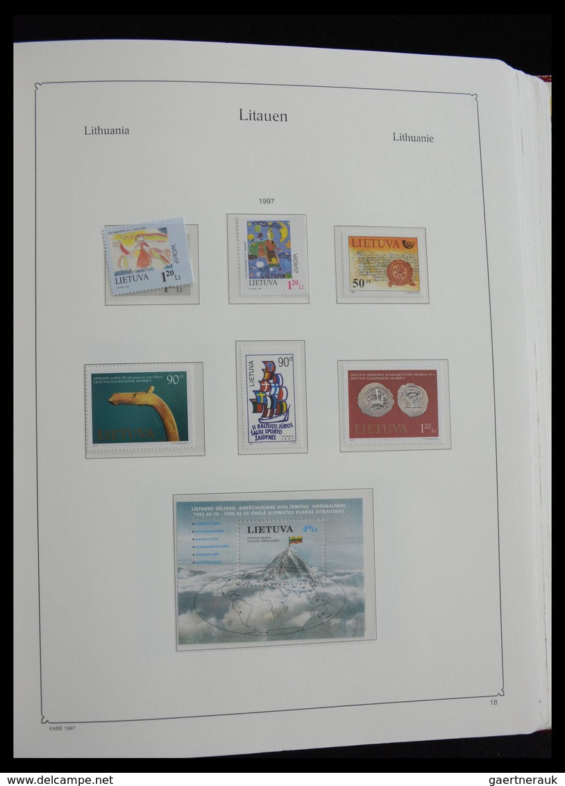 Litauen: 1918-2010: Well filled, MNH and mint hinged collection Lithuania 1918-2010 in Kabe album, i