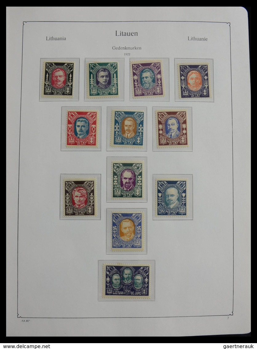 Litauen: 1918-2010: Well filled, MNH and mint hinged collection Lithuania 1918-2010 in Kabe album, i