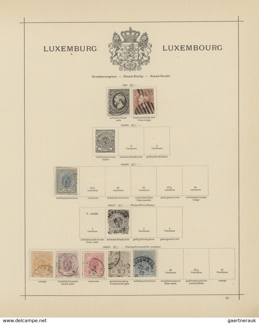 Luxemburg: 1852/1970, Mainly Used Collection On Ancient Schaubek Pages, Well Collected Throughout Wi - Other & Unclassified