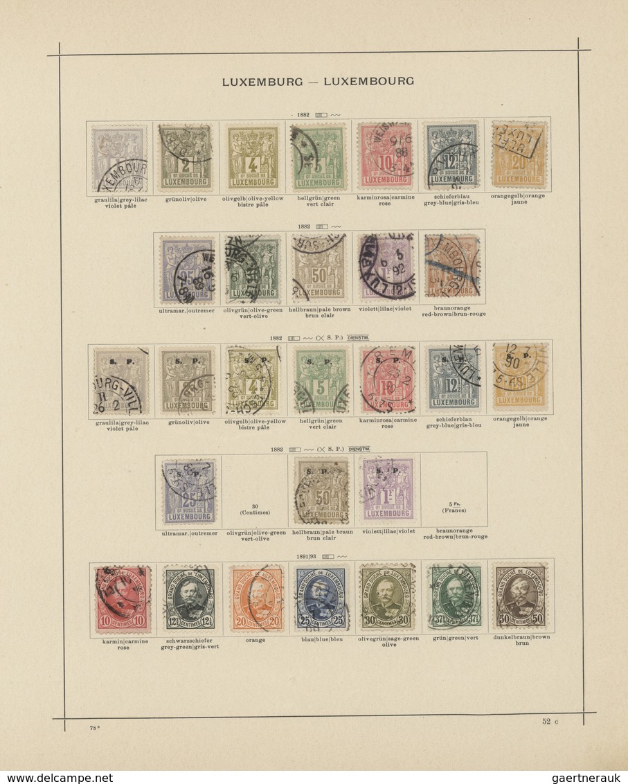 Luxemburg: 1852/1970, Mainly Used Collection On Ancient Schaubek Pages, Well Collected Throughout Wi - Other & Unclassified