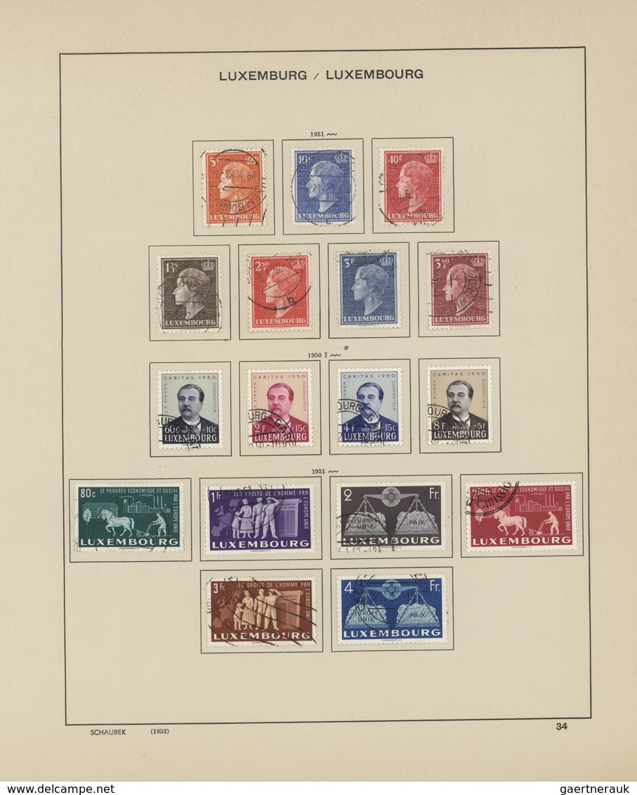 Luxemburg: 1852/1970, Mainly Used Collection On Ancient Schaubek Pages, Well Collected Throughout Wi - Sonstige & Ohne Zuordnung