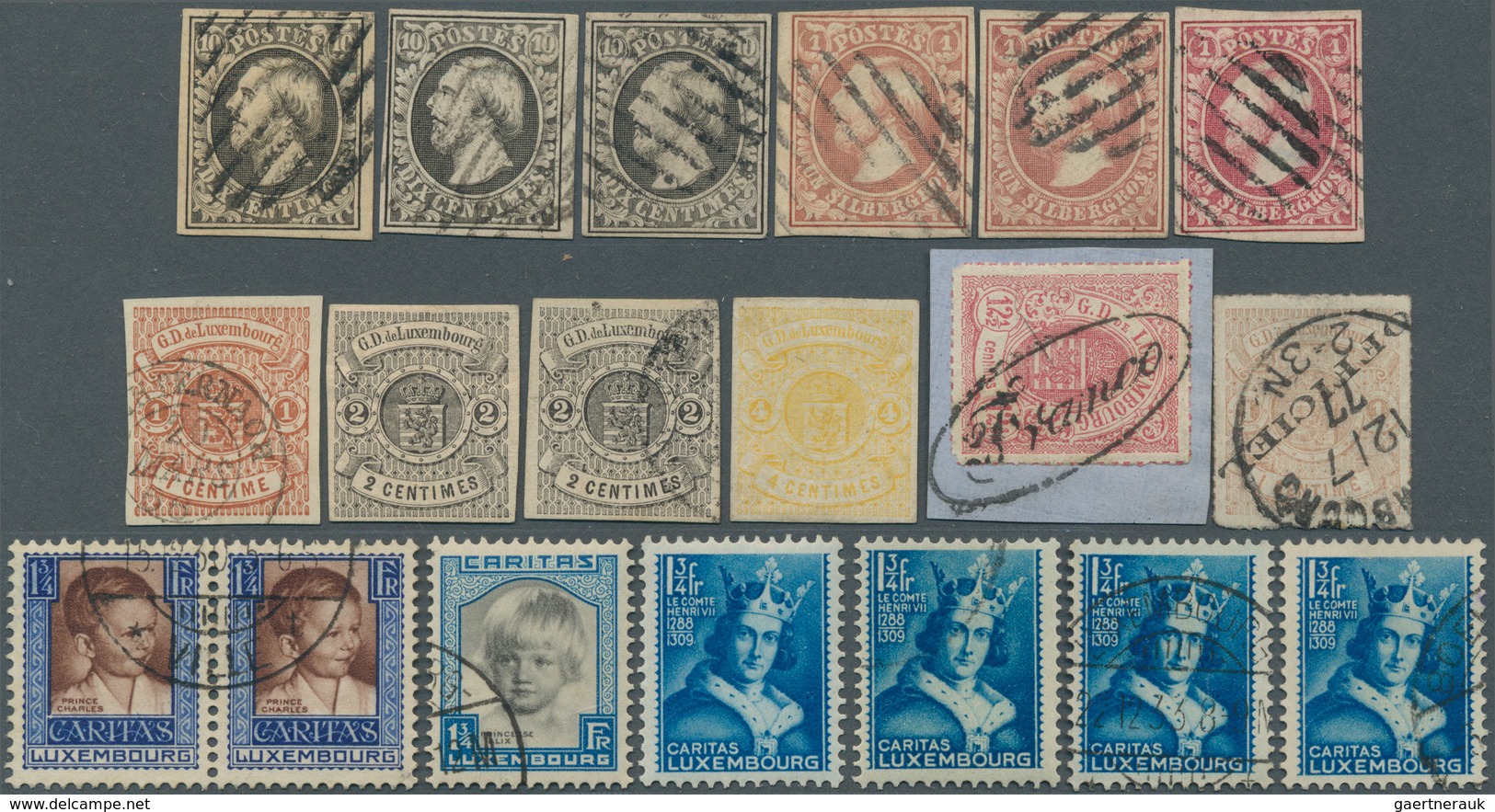 Luxemburg: 1852/1975 (ca.), Duplicates Mostly On Stockcards Etc. In Small Box With Some Interesting - Other & Unclassified