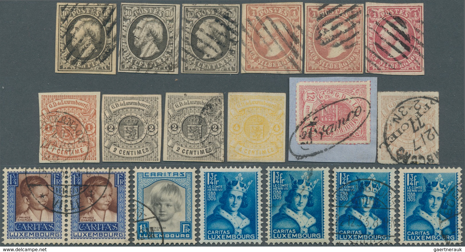 Luxemburg: 1852/1975 (ca.), Duplicates Mostly On Stockcards Etc. In Small Box With Some Interesting - Sonstige & Ohne Zuordnung