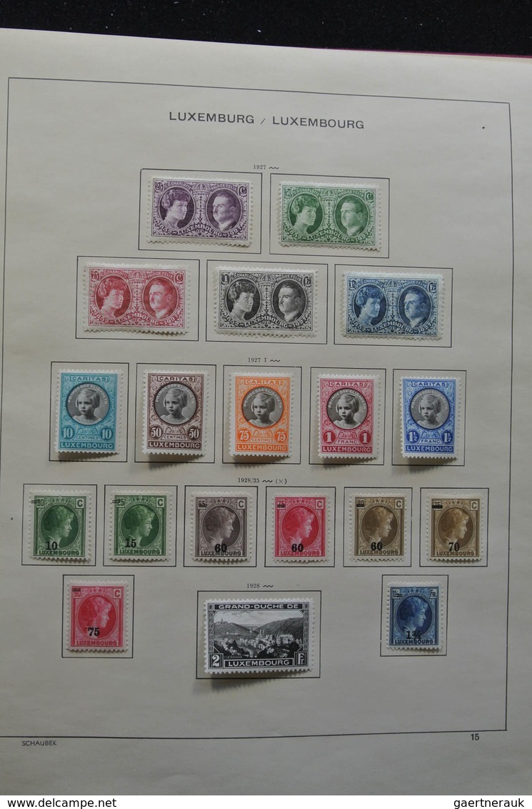 Luxemburg: 1875-1974: Well Filled, Mint Hinged Collection Luxembourg 1875-1974 In Schaubek Album. Co - Sonstige & Ohne Zuordnung