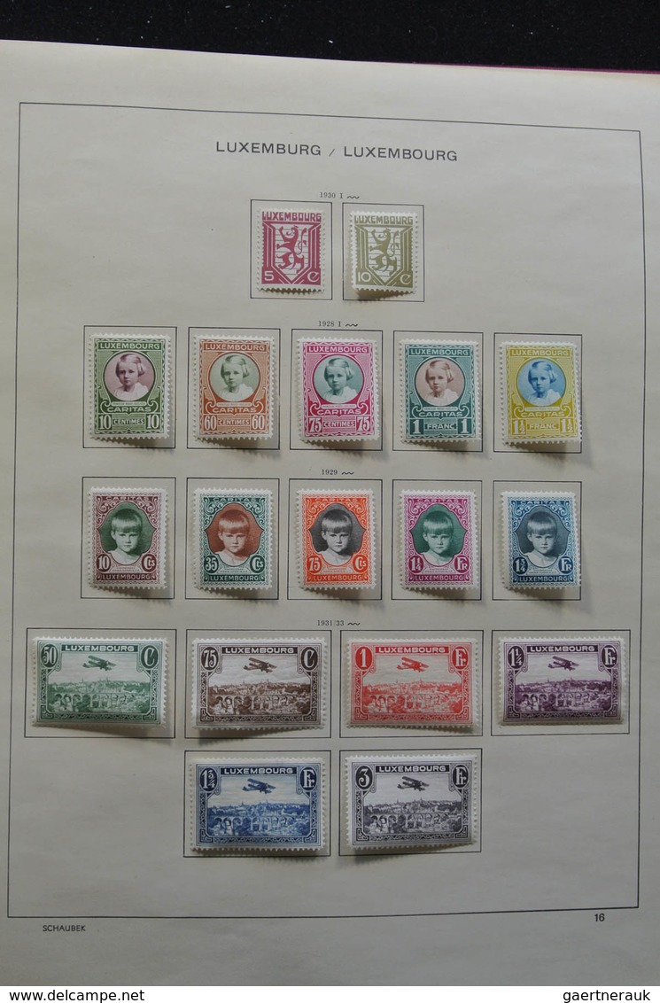 Luxemburg: 1875-1974: Well Filled, Mint Hinged Collection Luxembourg 1875-1974 In Schaubek Album. Co - Other & Unclassified