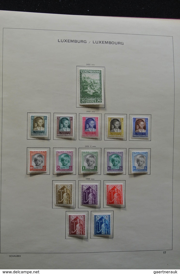 Luxemburg: 1875-1974: Well filled, mint hinged collection Luxembourg 1875-1974 in Schaubek album. Co