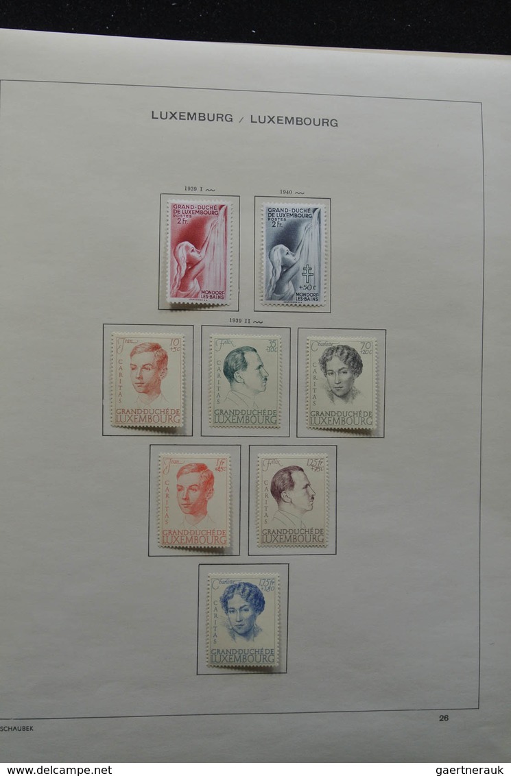 Luxemburg: 1875-1974: Well filled, mint hinged collection Luxembourg 1875-1974 in Schaubek album. Co