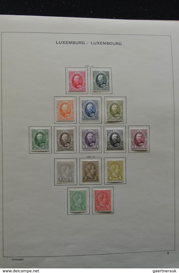 Luxemburg: 1875-1974: Well filled, mint hinged collection Luxembourg 1875-1974 in Schaubek album. Co