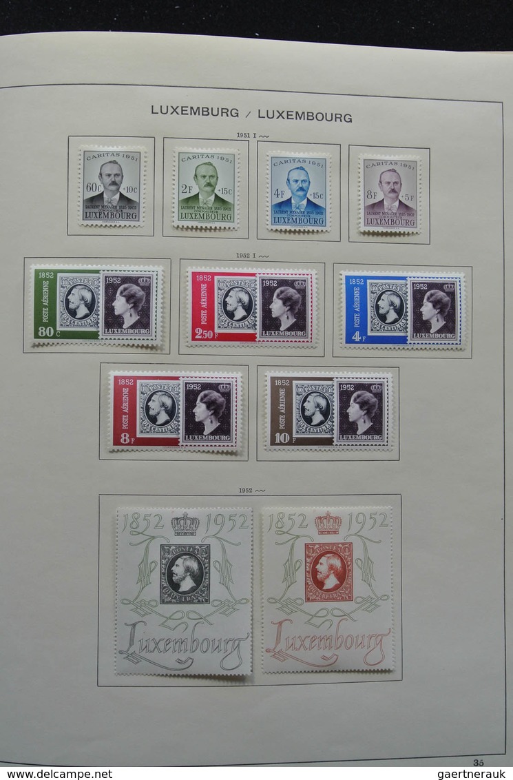 Luxemburg: 1875-1974: Well filled, mint hinged collection Luxembourg 1875-1974 in Schaubek album. Co