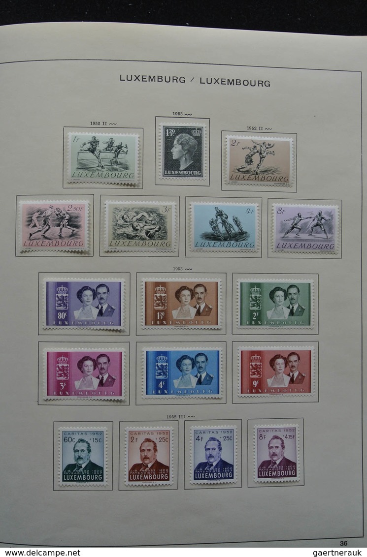 Luxemburg: 1875-1974: Well filled, mint hinged collection Luxembourg 1875-1974 in Schaubek album. Co