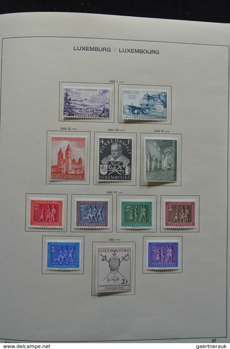 Luxemburg: 1875-1974: Well filled, mint hinged collection Luxembourg 1875-1974 in Schaubek album. Co