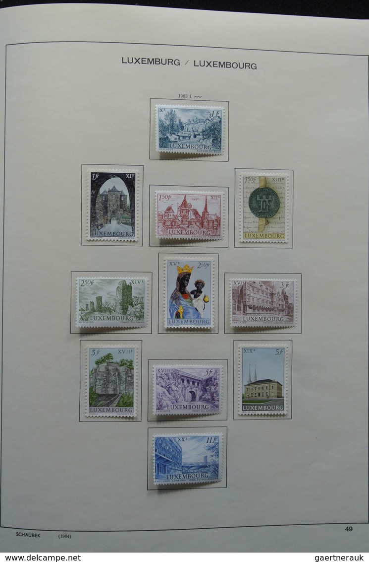 Luxemburg: 1875-1974: Well filled, mint hinged collection Luxembourg 1875-1974 in Schaubek album. Co