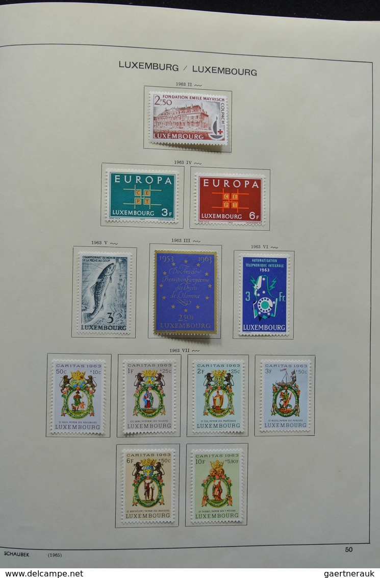 Luxemburg: 1875-1974: Well filled, mint hinged collection Luxembourg 1875-1974 in Schaubek album. Co