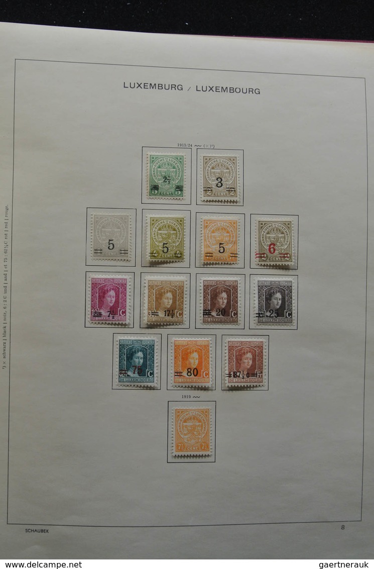 Luxemburg: 1875-1974: Well filled, mint hinged collection Luxembourg 1875-1974 in Schaubek album. Co