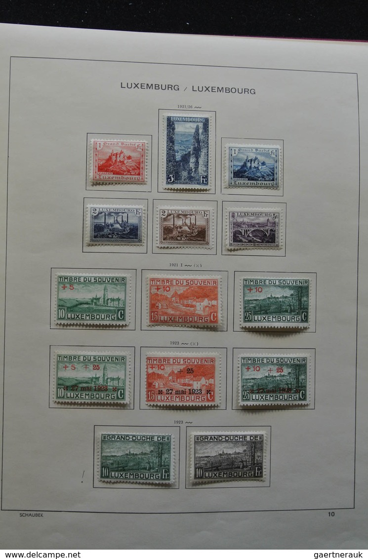 Luxemburg: 1875-1974: Well filled, mint hinged collection Luxembourg 1875-1974 in Schaubek album. Co