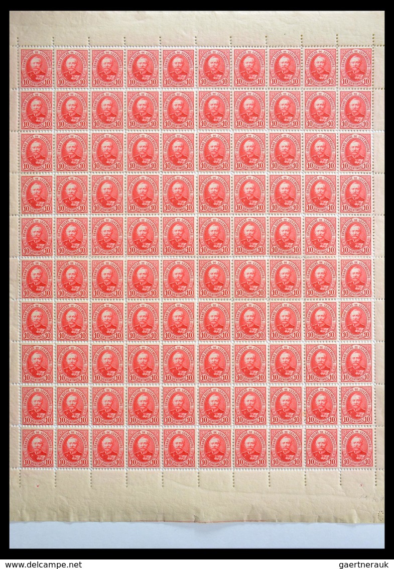 Luxemburg: 1891-1893: Lot MNH Sheets And Sheetparts Of Luxembourg 1891-1893, 10 Cents Till 1 Frank, - Other & Unclassified