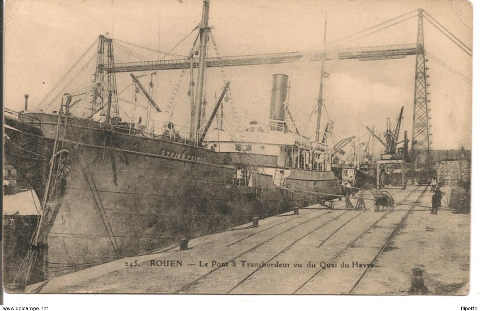 L200A084 - Rouen - Le Pont à Transbordeur Vu Du Quai Du Havre - "Syrianprince" à Quai - Marcel Raître N°245 - Rouen