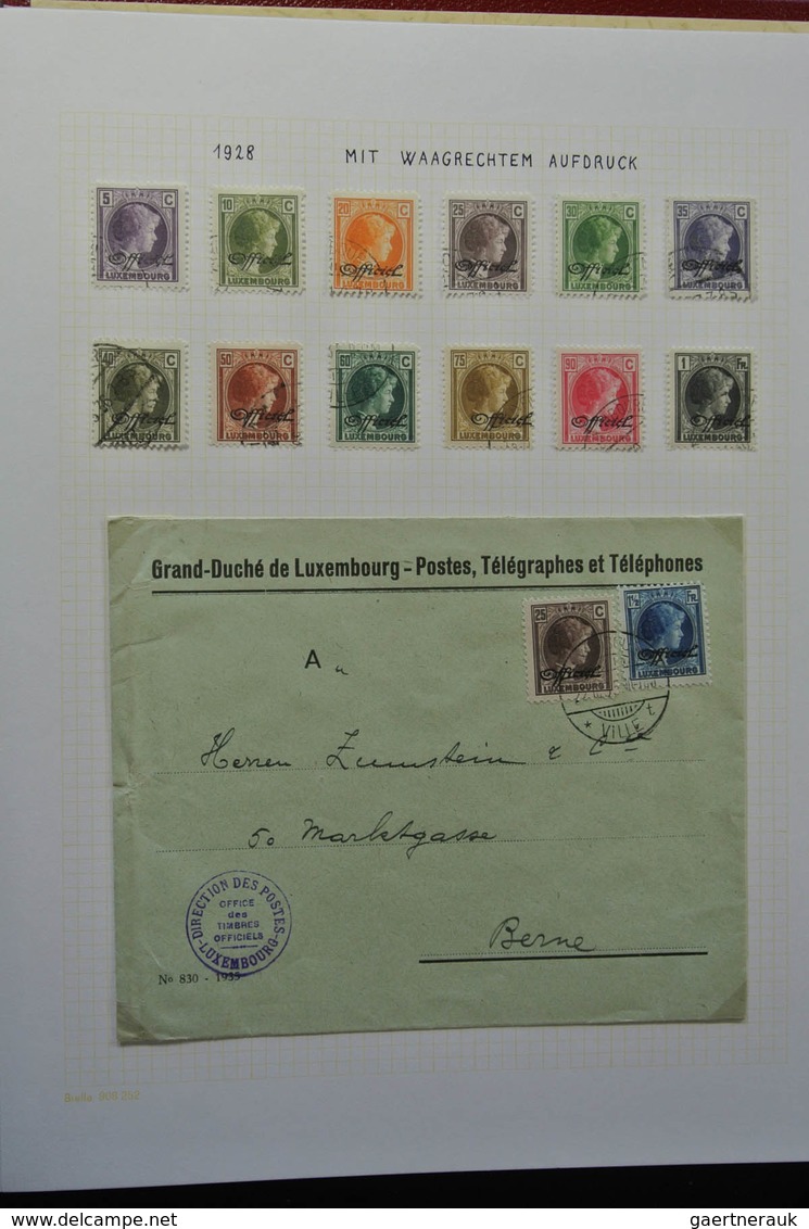 Luxemburg - Dienstmarken: 1875-1935: Very well filled, mint hinged and used, partly double collectio