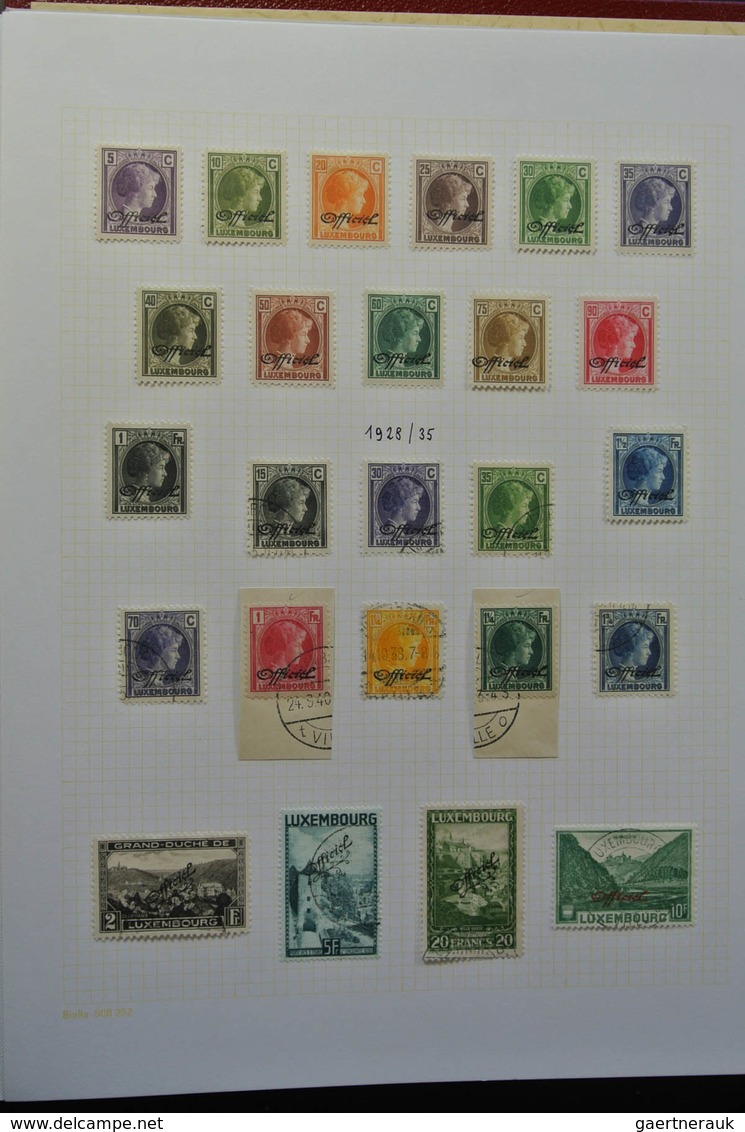 Luxemburg - Dienstmarken: 1875-1935: Very well filled, mint hinged and used, partly double collectio