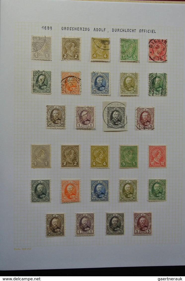 Luxemburg - Dienstmarken: 1875-1935: Very well filled, mint hinged and used, partly double collectio