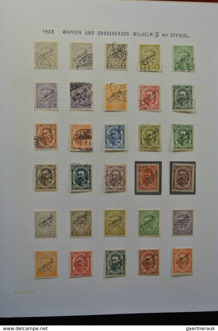 Luxemburg - Dienstmarken: 1875-1935: Very well filled, mint hinged and used, partly double collectio