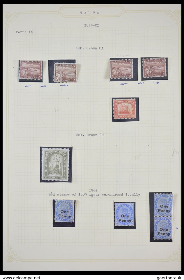 Malta: 1857-1972: Well filled, mint hinged and used, partly double collection Malta 1857 (!)-1972 in