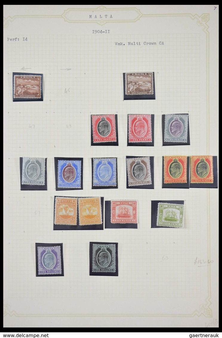 Malta: 1857-1972: Well filled, mint hinged and used, partly double collection Malta 1857 (!)-1972 in