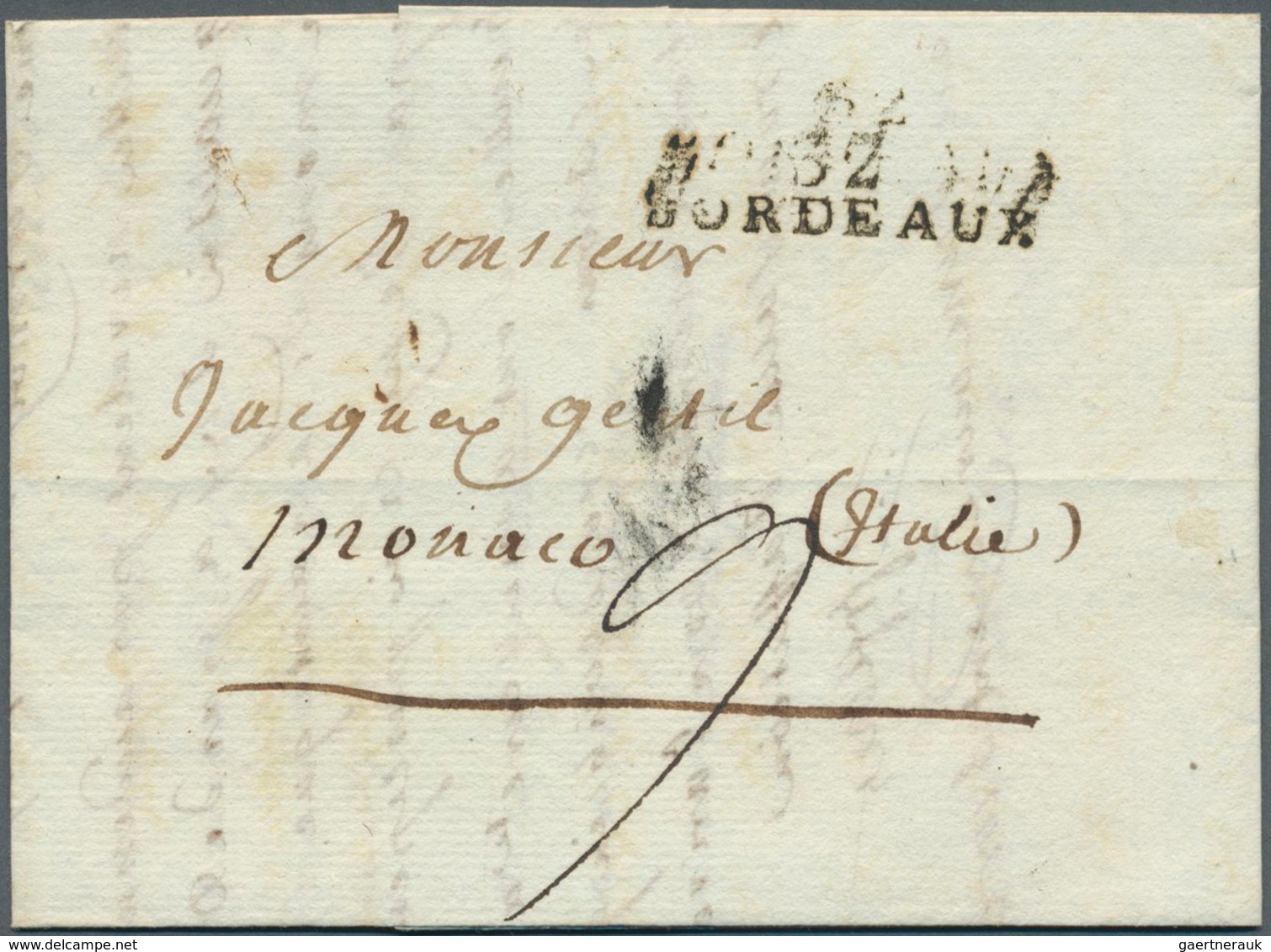 Monaco - Vorphilatelie: 1791/1819 25 Briefe Aus Südfrankreich (Bordeaux, Marseille, Nizza, Agde, Nan - ...-1885 Vorphilatelie