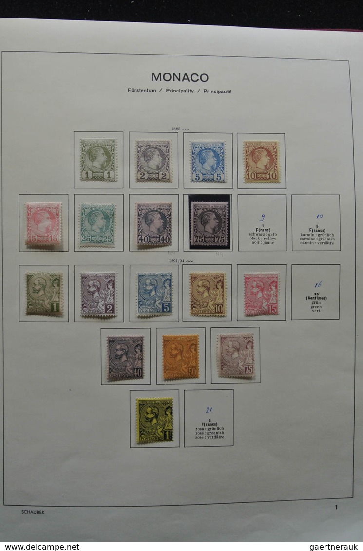 Monaco: 1885-1974: With The Exception Of Only A Few Stamps Complete, Mint Hinged Collection Monaco 1 - Ungebraucht