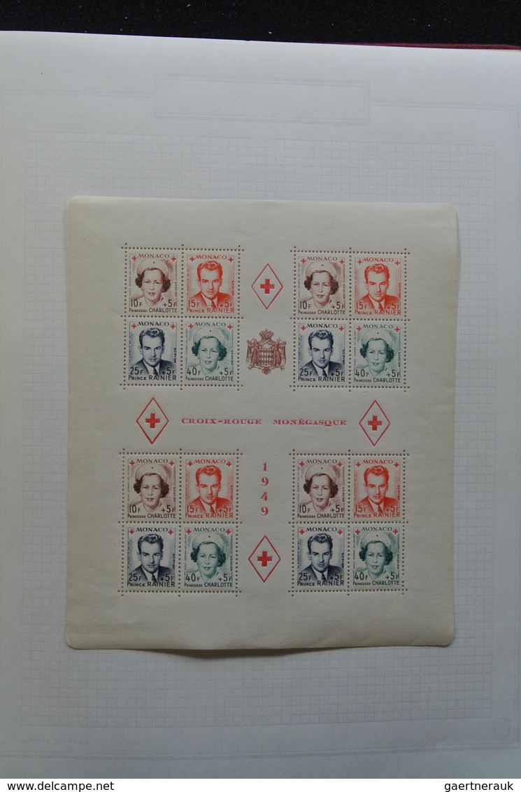 Monaco: 1885-1974: With the exception of only a few stamps complete, mint hinged collection Monaco 1