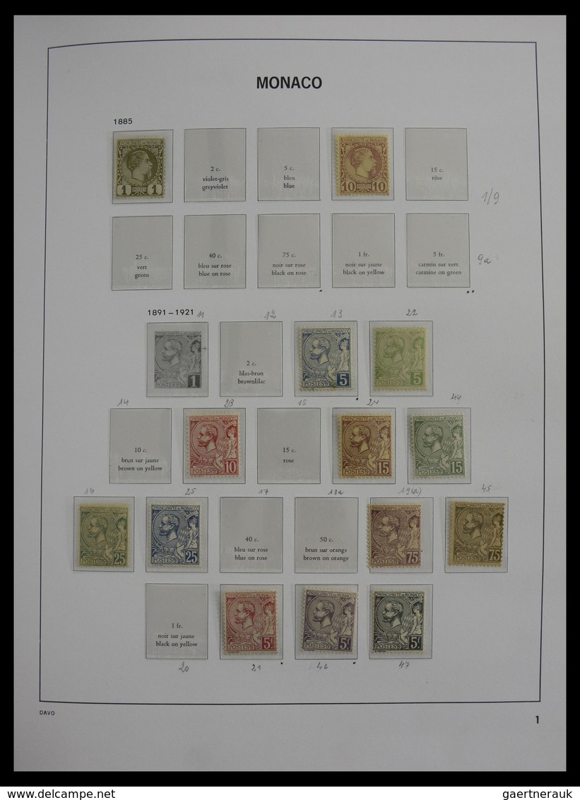 Monaco: 1885-2013: Very Well Filled, MNH And Mint Hinged Collection Monaco 1885-2013 In 6 Davo Luxe - Ungebraucht