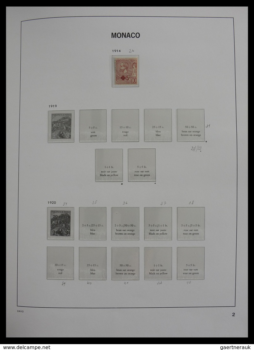 Monaco: 1885-2013: Very Well Filled, MNH And Mint Hinged Collection Monaco 1885-2013 In 6 Davo Luxe - Ungebraucht