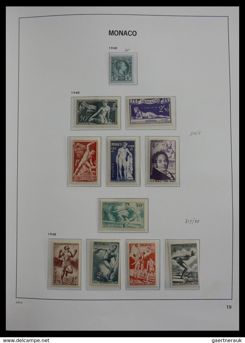 Monaco: 1885-2013: Very well filled, MNH and mint hinged collection Monaco 1885-2013 in 6 Davo luxe